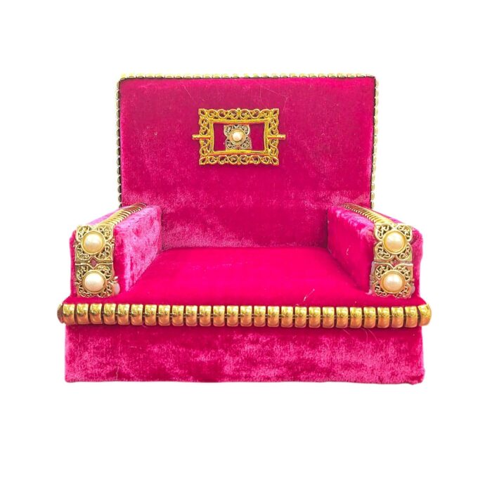 Velvet Sofa Singhasan - Pink - Large with Box | Laddu Gopal Singhasan - Image 5