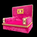 Velvet Sofa Singhasan - Pink - Large with Box | Laddu Gopal Singhasan - Image 4