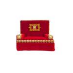 Royal Deity Singhasan - Velvet & Gold - Red - Image 5