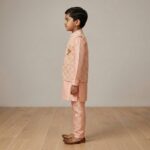 Boys Ethnic Wear Set with Plain Kurta Matching Pajama and Jacket