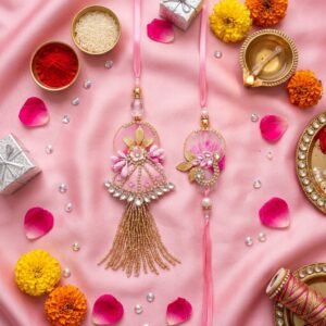 Stylish Bhai Bhabhi Rakhi combo | Handmade Designer Rakhi Set