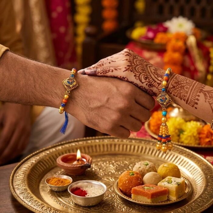 Matching Bhaiya Bhabhi Rakhi combo set | Quick shipping within Canada and USA