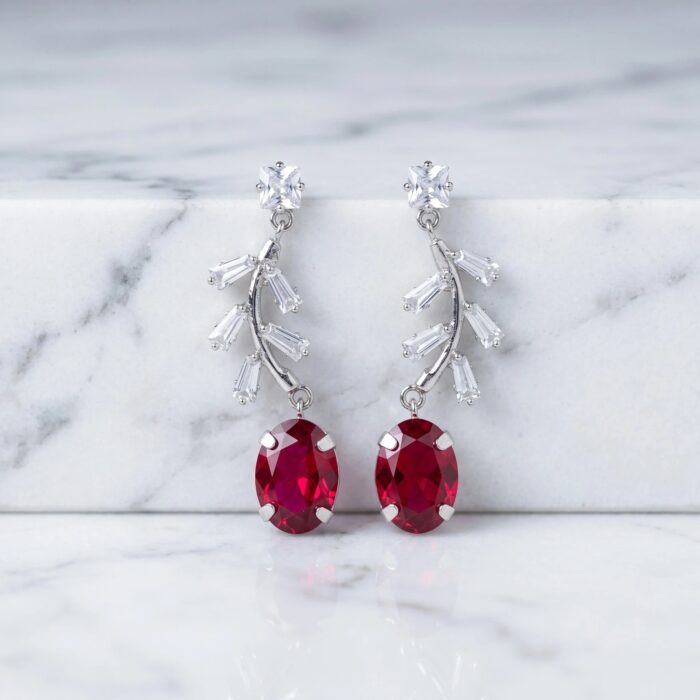 Indian Party Wear Dangler Earrings with AD Stones