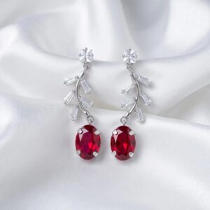Party Wear Lightweight Chrome Finish AD Stone Earrings