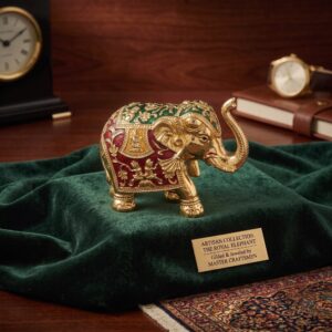 24K Gold Plated Royal Elephant Showpiece