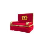 Royal Deity Singhasan - Velvet & Gold - Red - Image 3