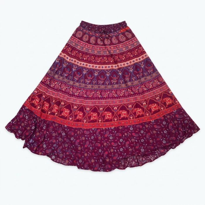 Printed long Cotton Skirt - Image 4