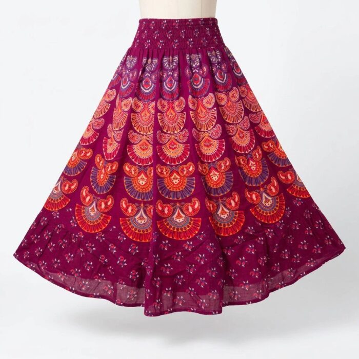 Printed long Cotton Skirt - Image 5