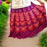 Printed long Cotton Skirt
