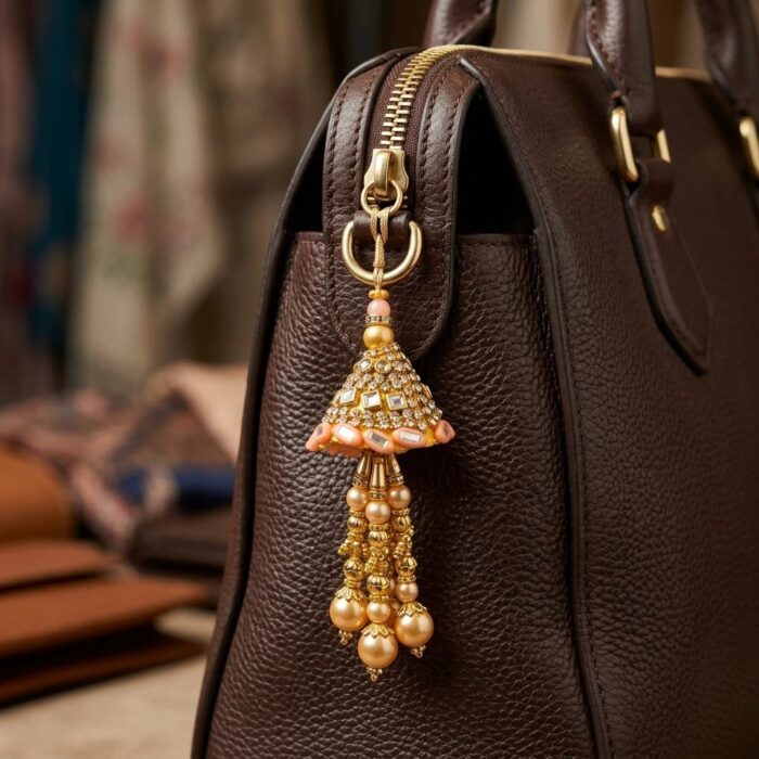 Kundan Bag Charm | Designer Purse Accessory - Image 4