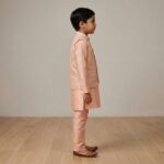Boys Ethnic Wear Set with Plain Kurta Matching Pajama and Jacket