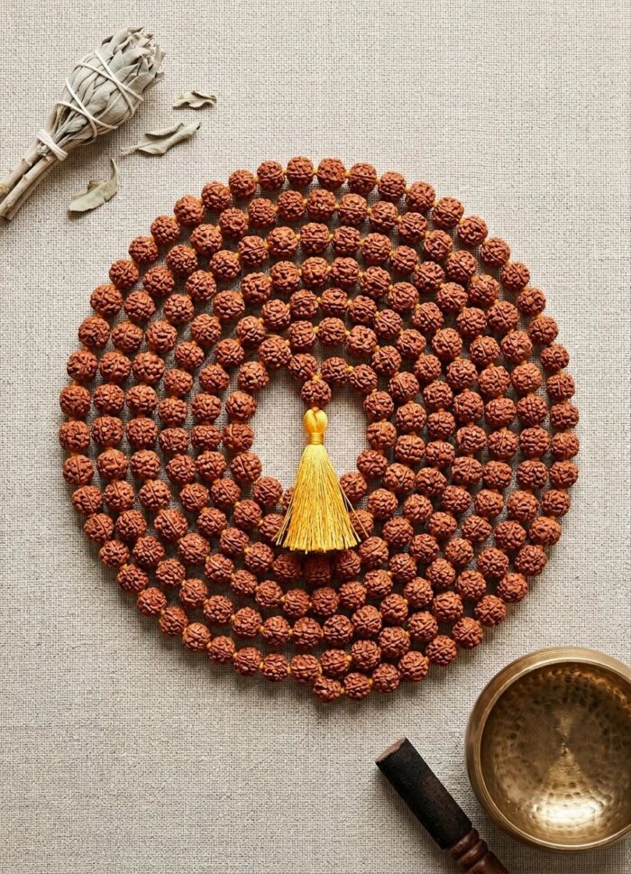 Premium Sacred 10mm bead Rudraksha Mala  – 108 Beads - Image 5