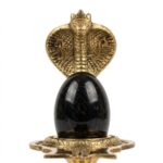 Brass Shivling Stand 5-Inch with Natural Shaligram Stone - Image 7