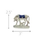 Silver Plated Small Kamdhenu cow - Blue - Image 7