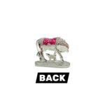 Silver Plated Small Kamdhenu - Pink - Cow and Calf - Image 4