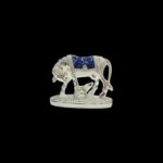 Silver Plated Small Kamdhenu cow - Blue - Image 4