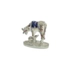 Silver Plated Small Kamdhenu cow - Blue - Image 3