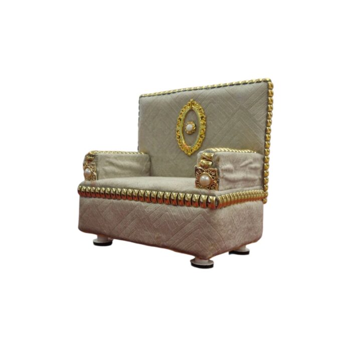 Royal Velvet Handcrafted Deity Singhasan - Mint Green - Image 4