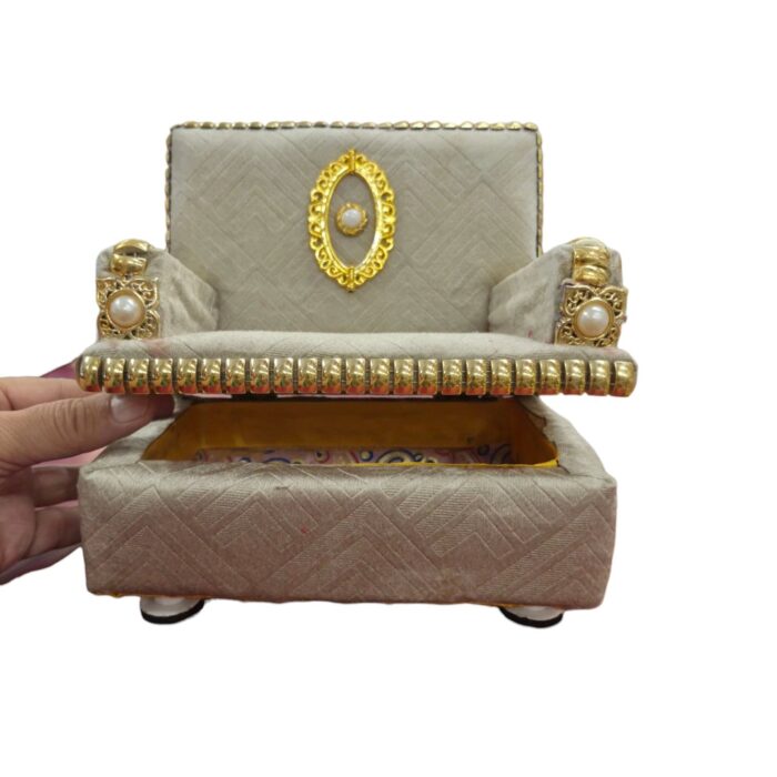 Royal Velvet Handcrafted Deity Singhasan - Mint Green - Image 6
