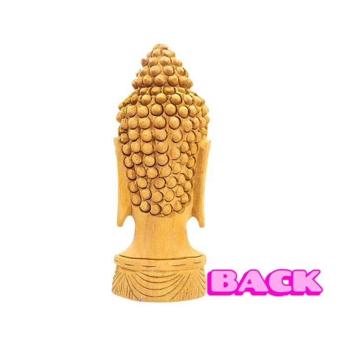 Hand carved wooden Buddha face statue – 6 Inch - Image 7