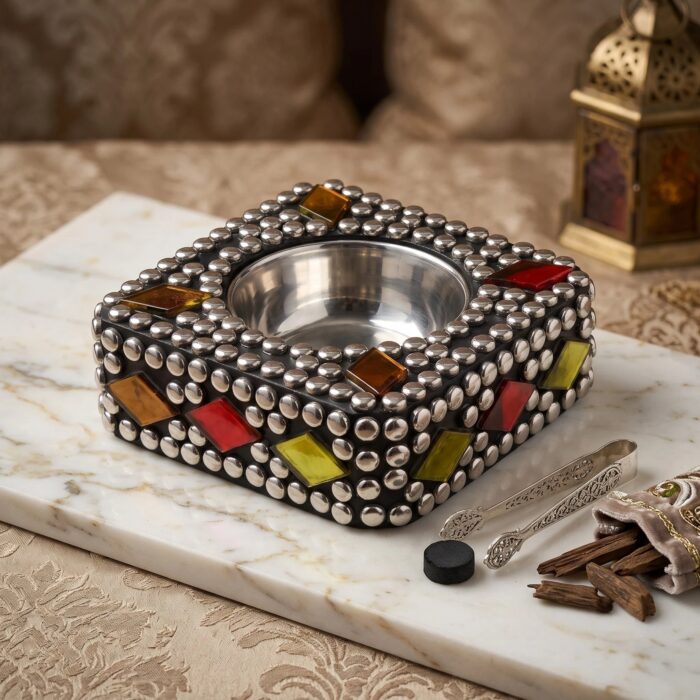 Handcrafted Wooden Mosaic Bakhoor Burner