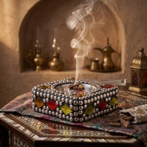 Handcrafted Wooden Mosaic Bakhoor Burner