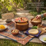 Wooden Roti Box with Decorative Lid