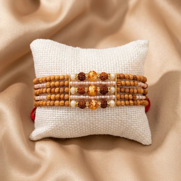 Chandan Rakhi Bracelet - 5 line - Image 3