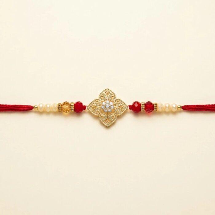Premium AD stone Rakhi with gift hamper options