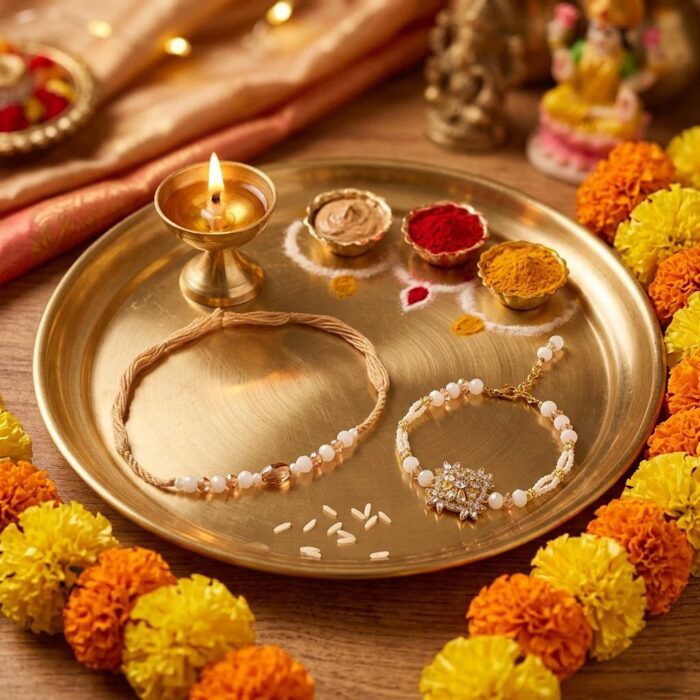Slim Bhai Rakhi and Bhabhi lumba Set - Image 4