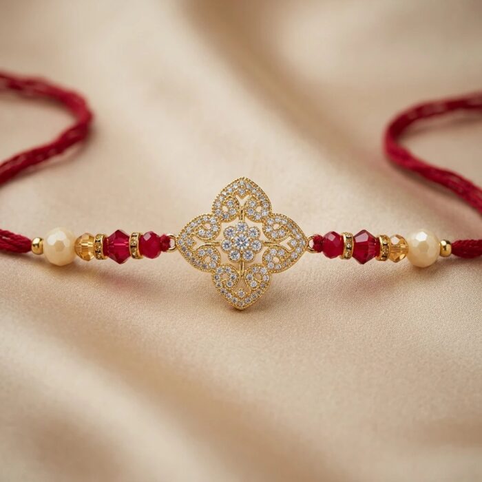 Close up of Ad stone Rakhi