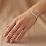 Slim Gold plated Cz stone bracelet for women