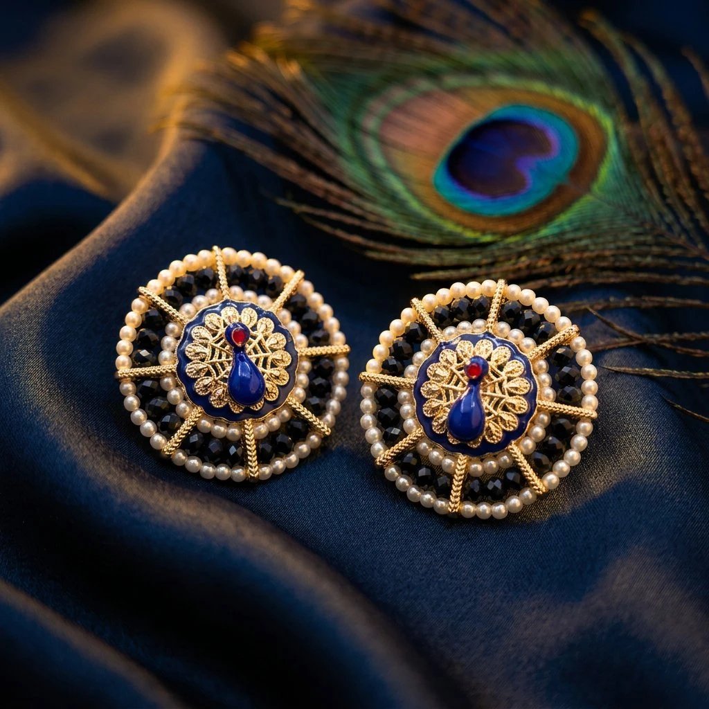 07-peacock-editorial (4).webp Black Crystal Peacock Earring