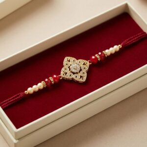 Premium AD stone Rakhi with gift hamper options