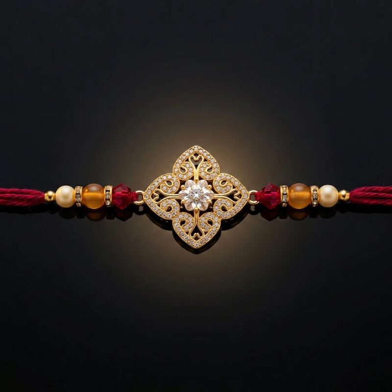 Designer AD Stone Rakhi for brother in Canada