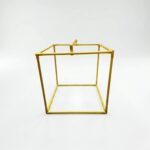 Bare 24 inch gold metal cubic backdrop stand for Ganpati decoration