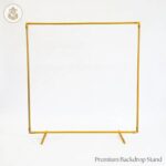 Bare 24 inch gold metal square backdrop stand with angled feet