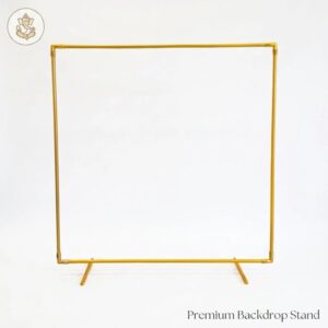 Bare 24 inch gold metal square backdrop stand with angled feet