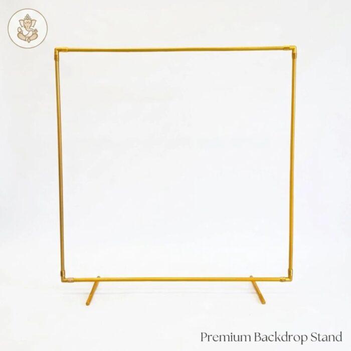 Bare 24 inch gold metal square backdrop stand with angled feet