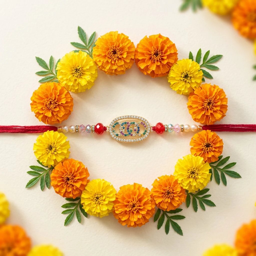 2026/08/204421.jpg AD stone Rakhi | Premium Rakhi - Image 1