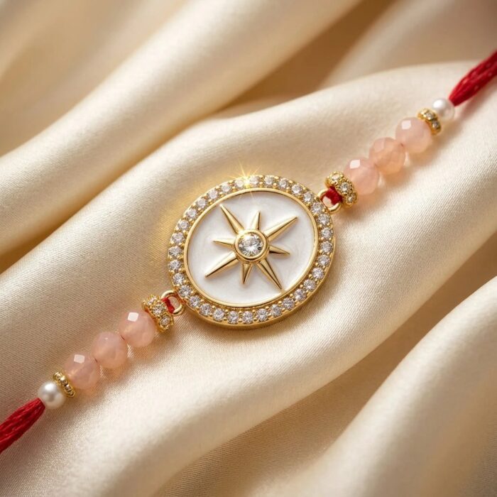 AD stone Rakhi | Premium Gold Plated Rakhi - Image 2