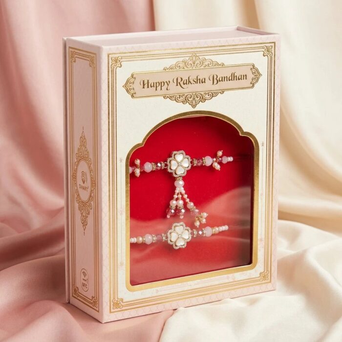 Graceful Packaging with this Bhaiya Bhabhi Rakhi Set