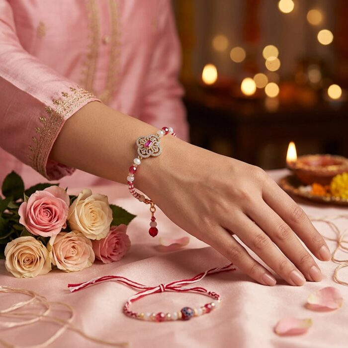 Slim Bhai Rakhi and Bhabhi lumba Set - Image 2