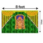 Dimensions of Balaji Marigold Backdrop - 8×5 ft Printed Curtain | Indian Background Decoration