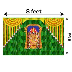 Dimensions of Balaji Marigold Backdrop - 8×5 ft Printed Curtain | Indian Background Decoration