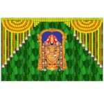 Balaji Marigold Backdrop - 8×5 ft Printed Curtain | Indian Background Decoration