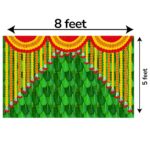 Banana leaves marigold mandap backdrop hung 8 ft wide for Onam Sadhya and Pongal decoration in Canada