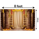 Dimensions of Floral mandap backdrop hung on stand at wedding and pooja setup 8x5 ft — ships from Halifax, Canada