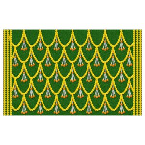 Marigold floral mandap backdrop 8x5 ft printed curtain