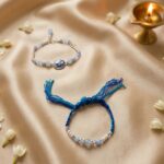 Slim Bhai Rakhi and Bhabhi lumba Set - Blue - Image 2